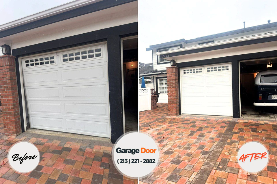 Before and after: garage door repair Coweta, OK
